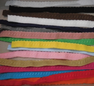 Elastic folden lace 10 mm (50M.), different Colours